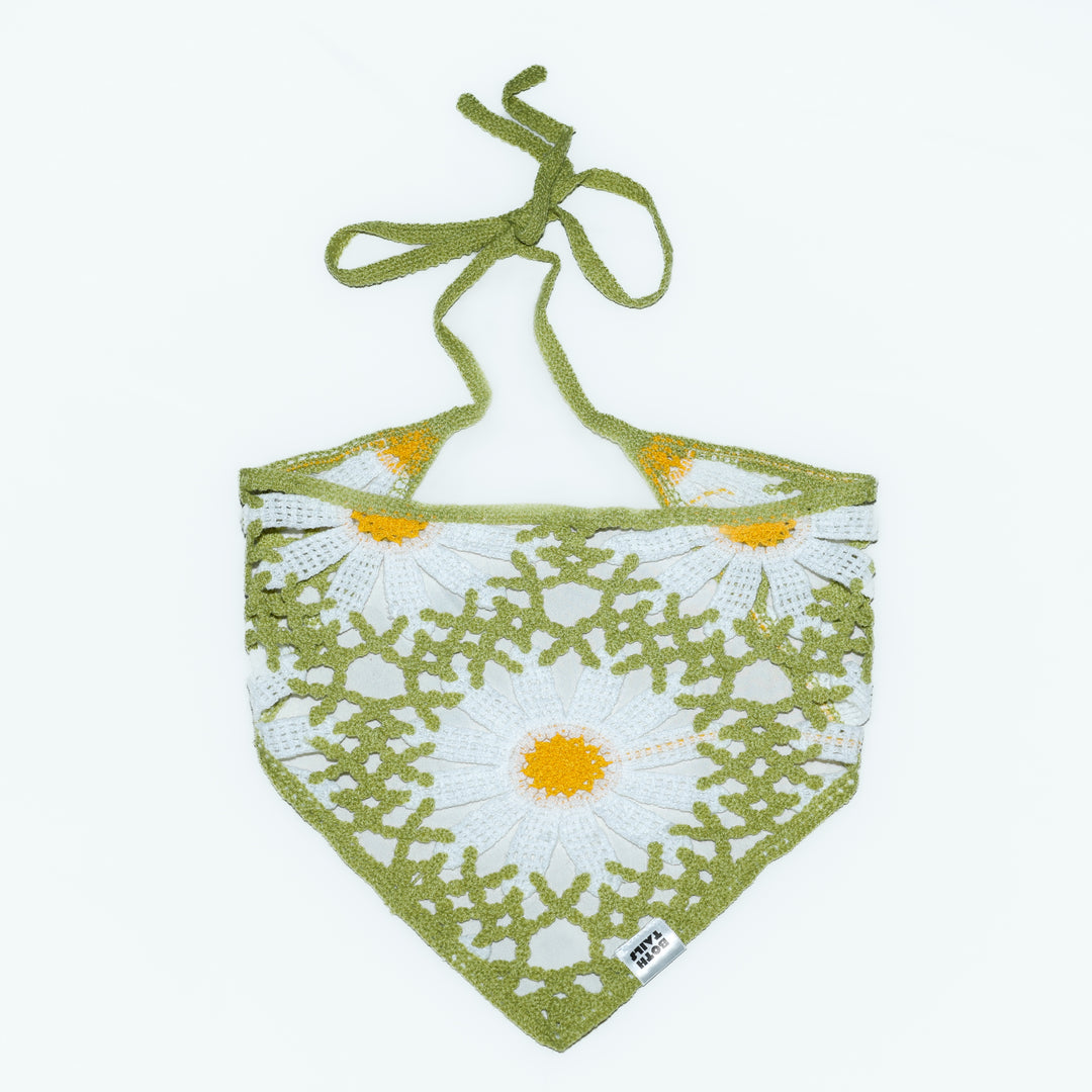 Sunshine Crochet Dog Bandana, Handmade Knit Pet Accessory