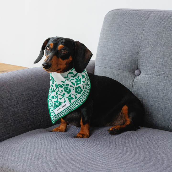 Royal Green Dog Bandana, Summer Pet Accessory
