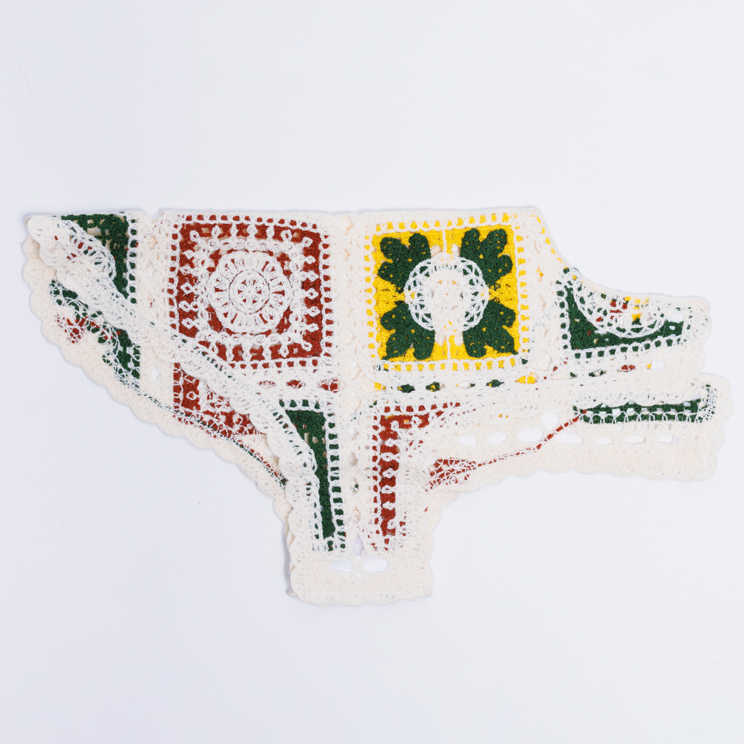 Cherry Crochet Dog Top, Granny Square Knit Sweater for Small Dogs