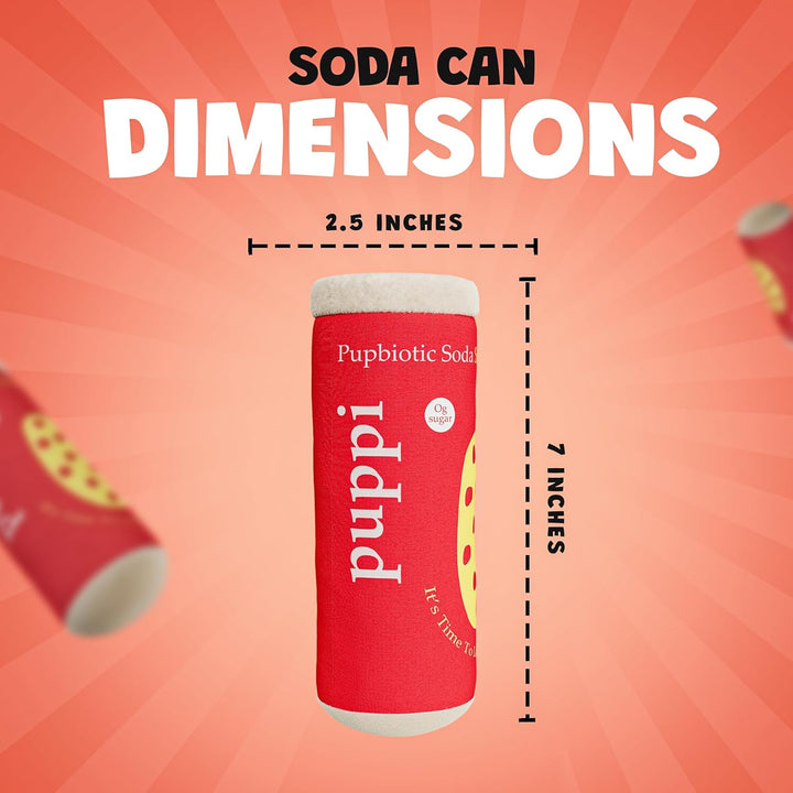 Puppi Soda Can Dog Toy with Squeaker