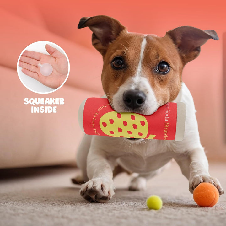 Puppi Soda Can Dog Toy with Squeaker