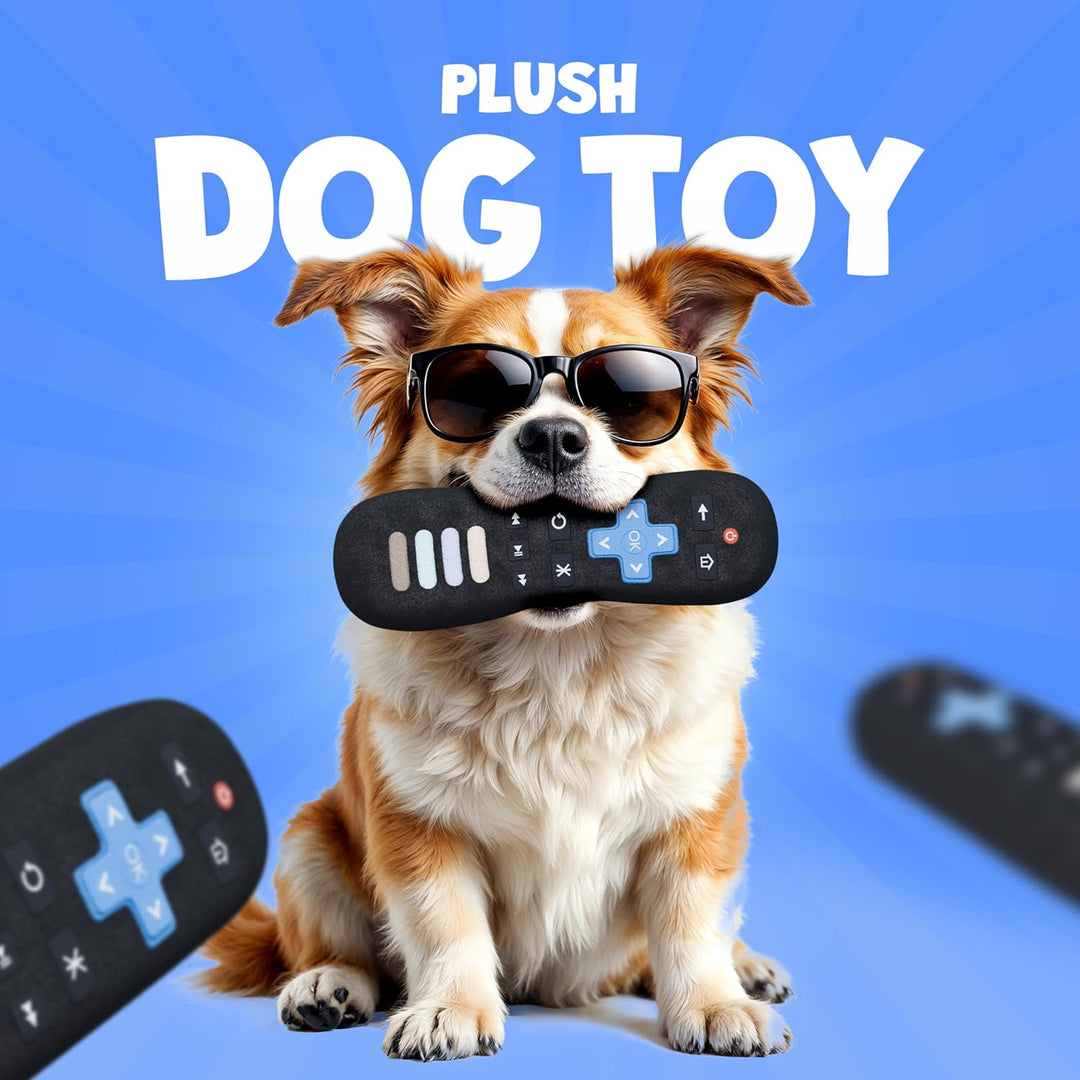 TV Remote Dog Toy with Squeaker for All Dog Sizes