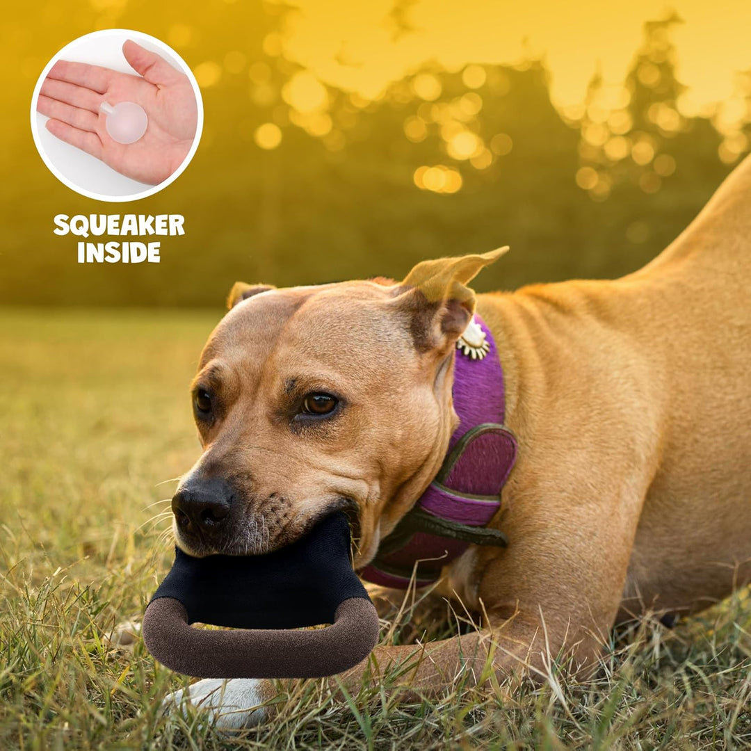 Kettlebell Plush Dog Toy with Squeaker