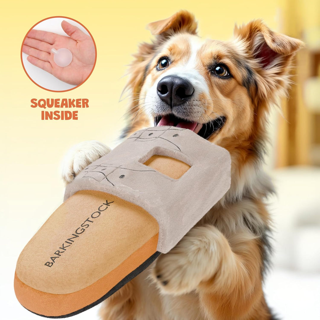 Barkingstock Sandal Dog Toy with Squeaker for All Dog Sizes