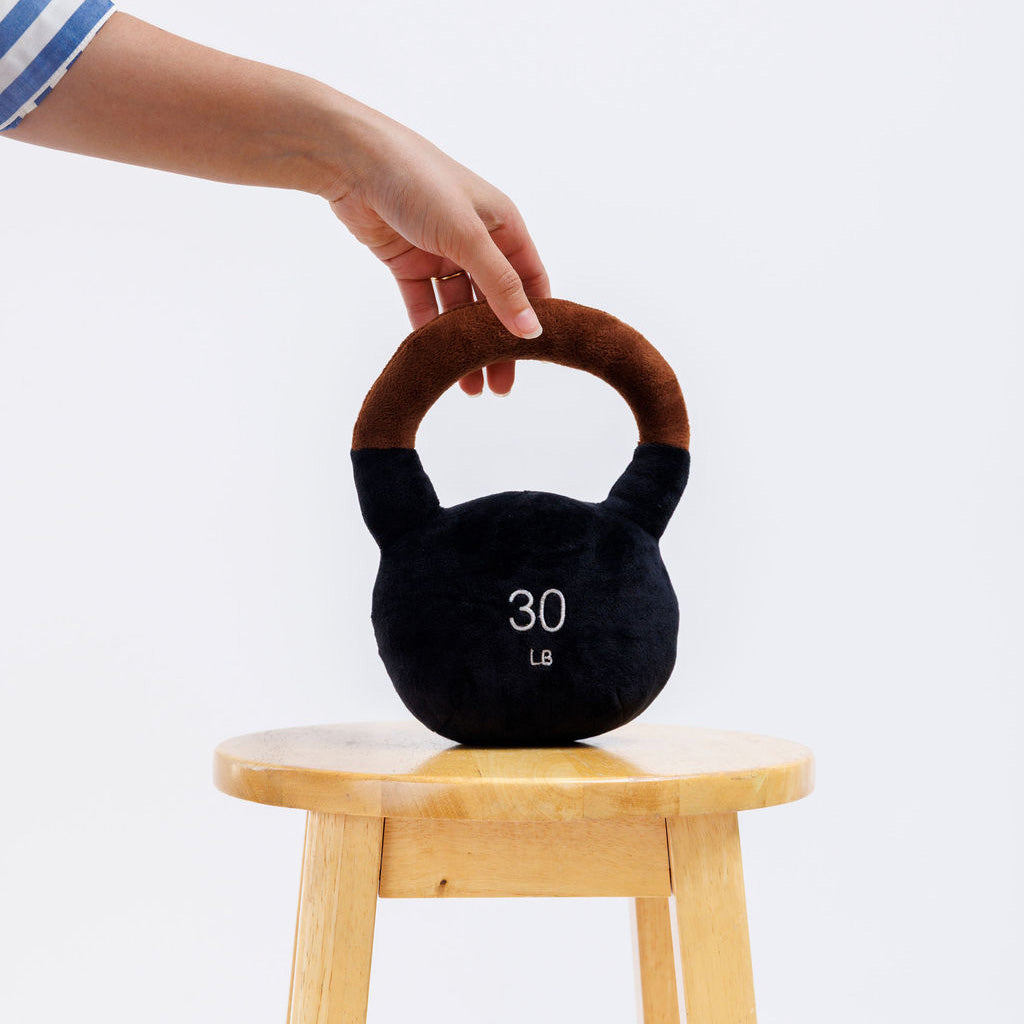 Kettlebell Plush Dog Toy with Squeaker