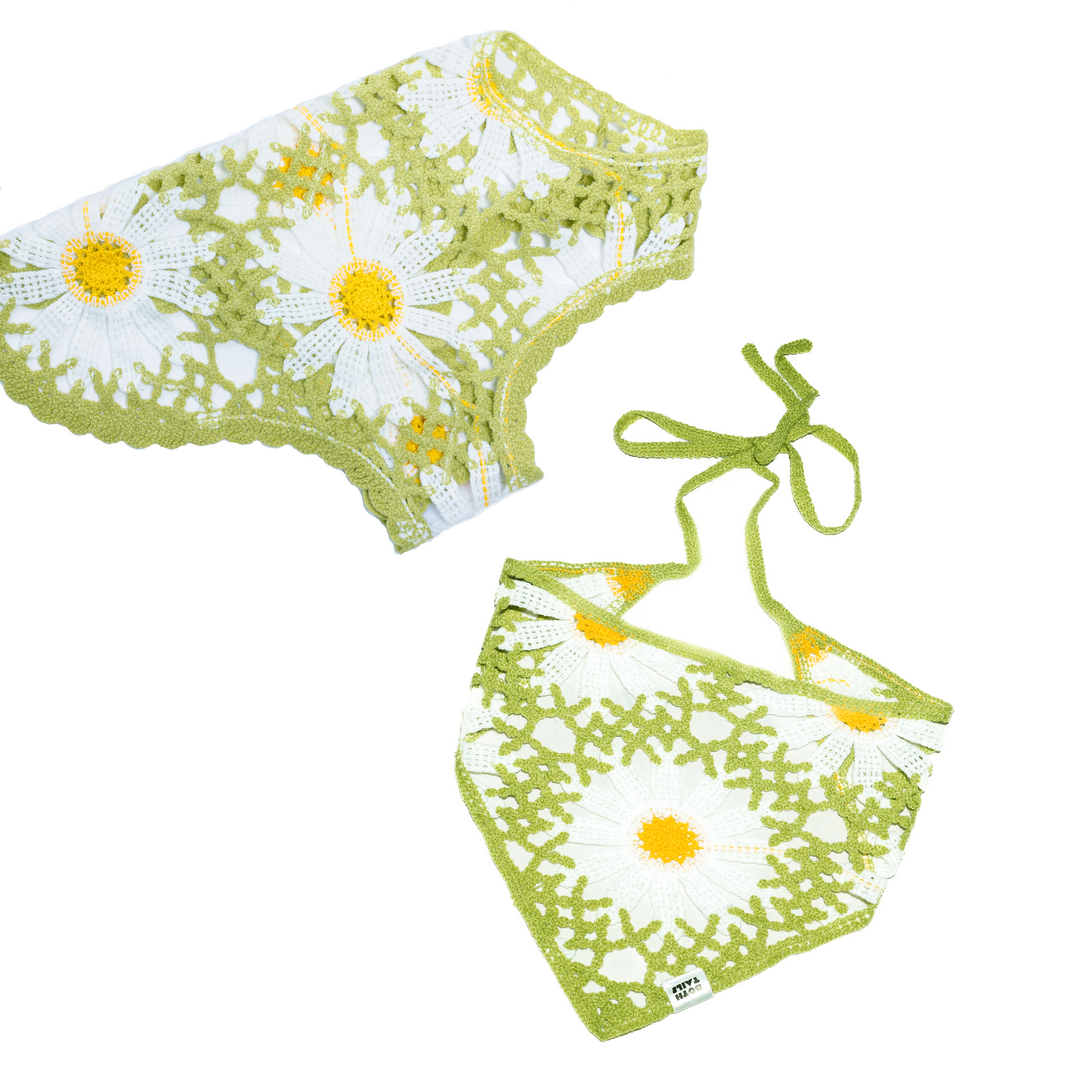 Sunshine Crochet Bundle, Matching Dog Top and Bandana Set